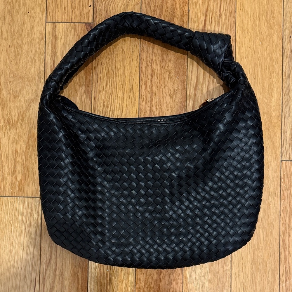 Anthropologie Black Woven Shoulder Bag